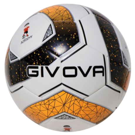 Pallone Calcio Givova Academy School Nero Arancio Misura 4