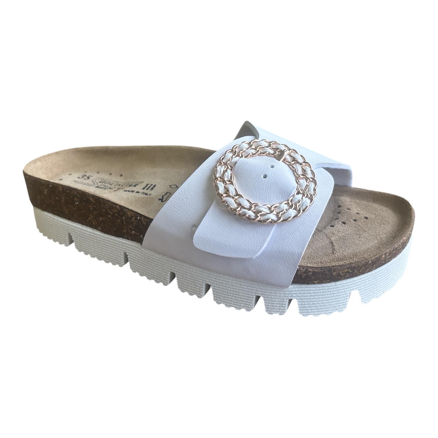 Goldstar Sandalo Comfort Fussbett Donna Bianco - GS6833TP