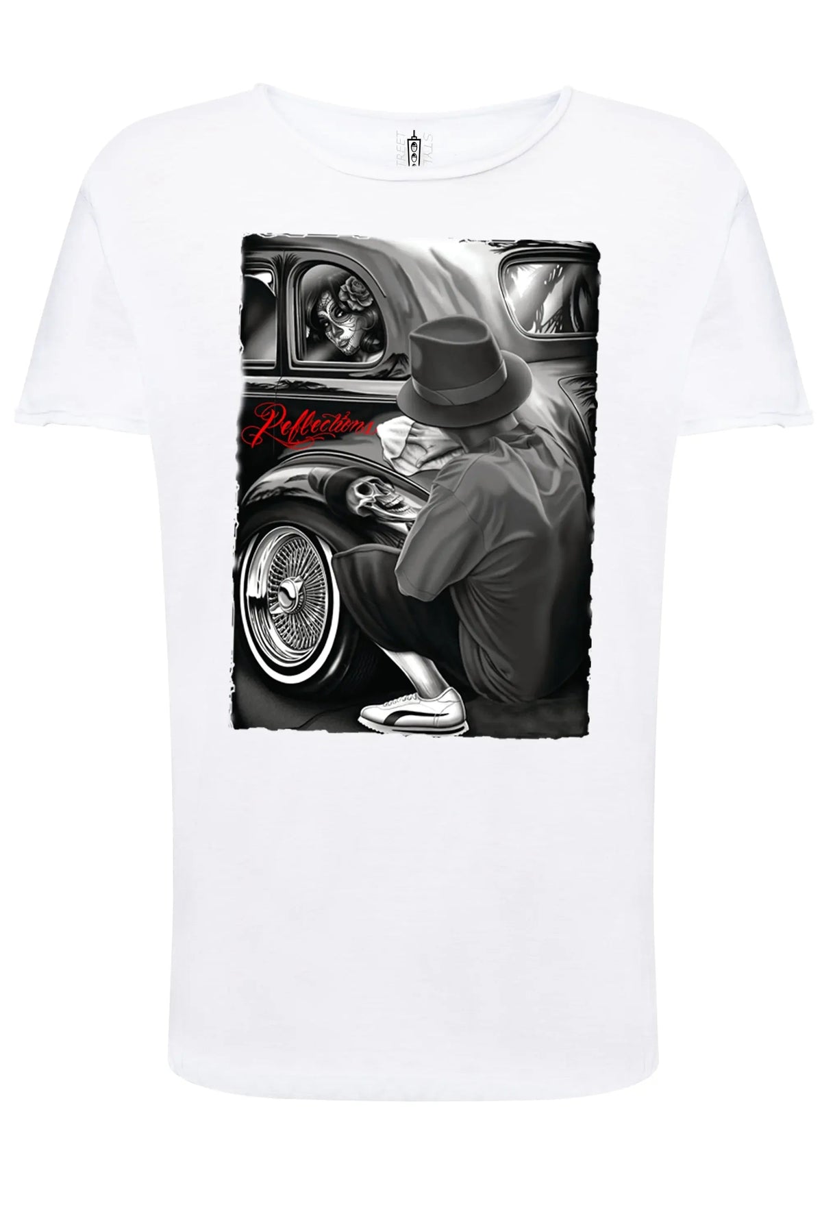 Gonzales Tattoo Skull - T-shirt Uomo Cotone Fiammato