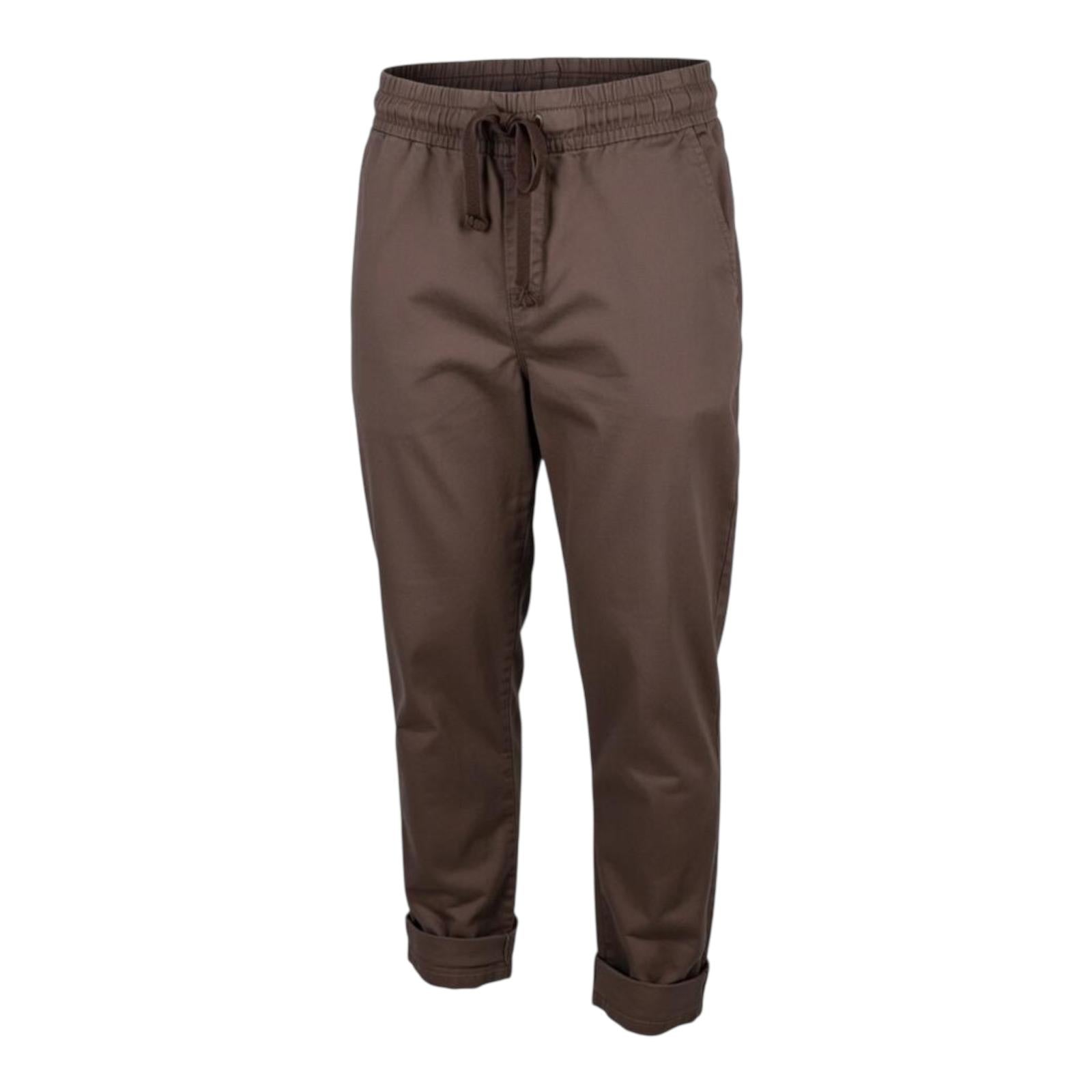 Griffai Pantalaccio in raso da donna con elastico in vita DGP7909 tabacco