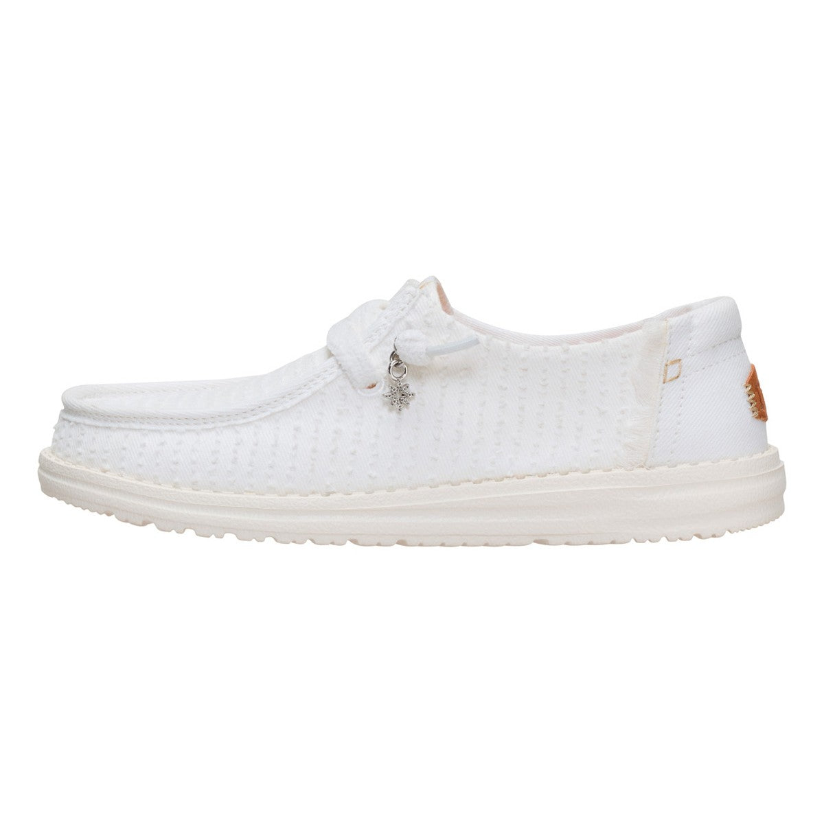 Hey Dude Wendy frayed canvas  snow white