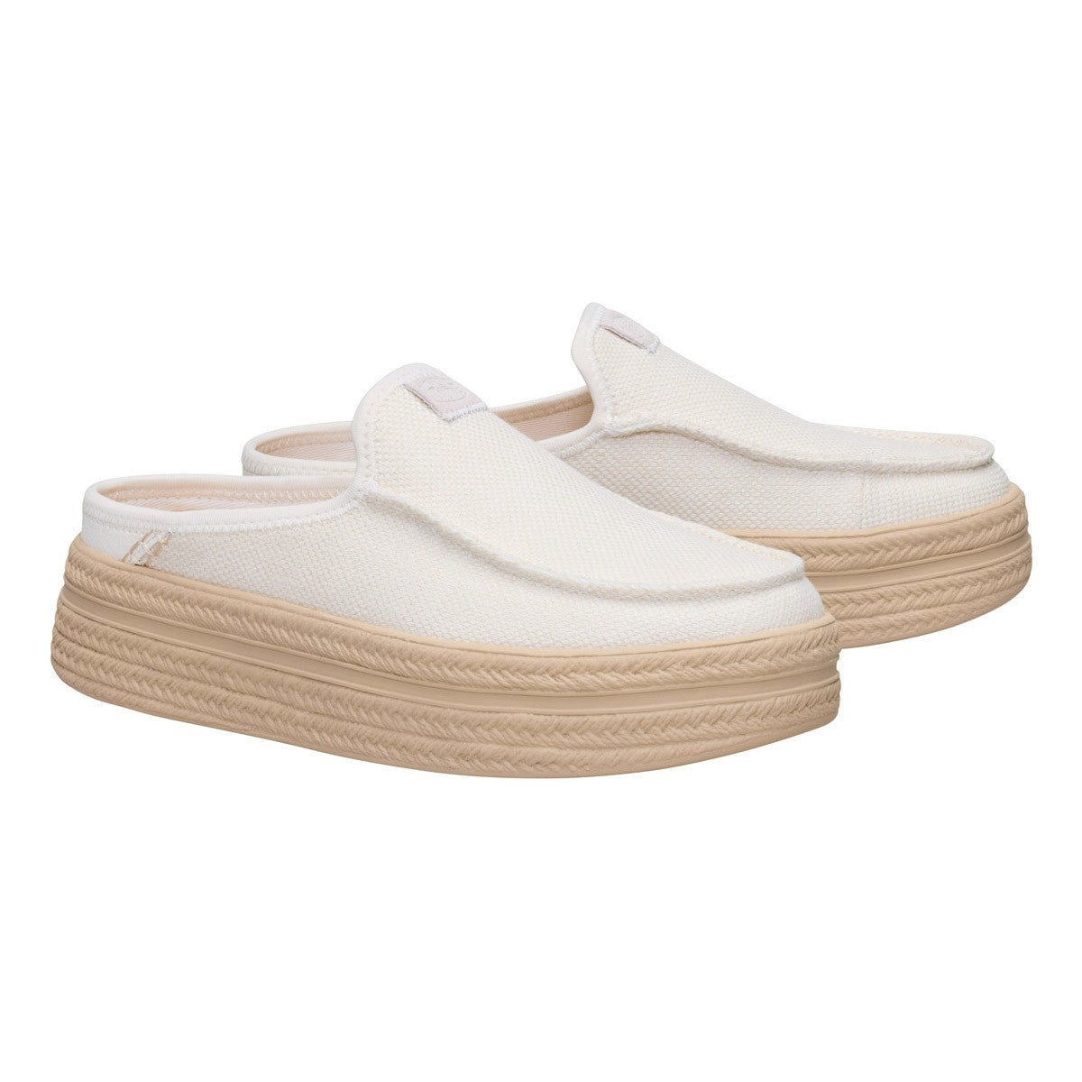 Hey Dude Austin lift espadrille woven white