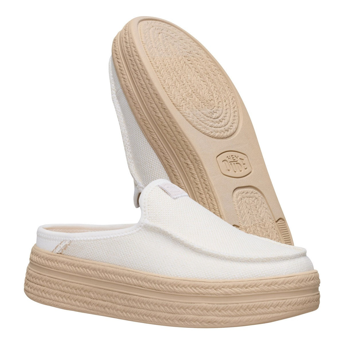 Hey Dude Austin lift espadrille woven white