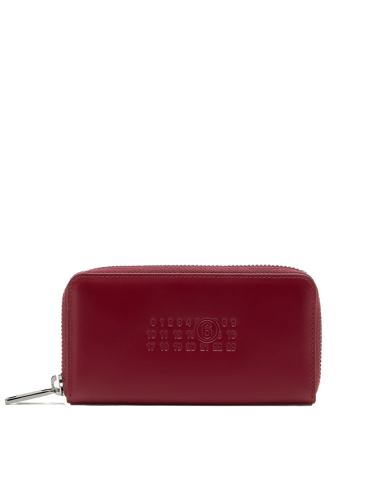 MM6 MAISON MARGIELA Portafoglio Numeric con Zip in Pelle Tawny Red