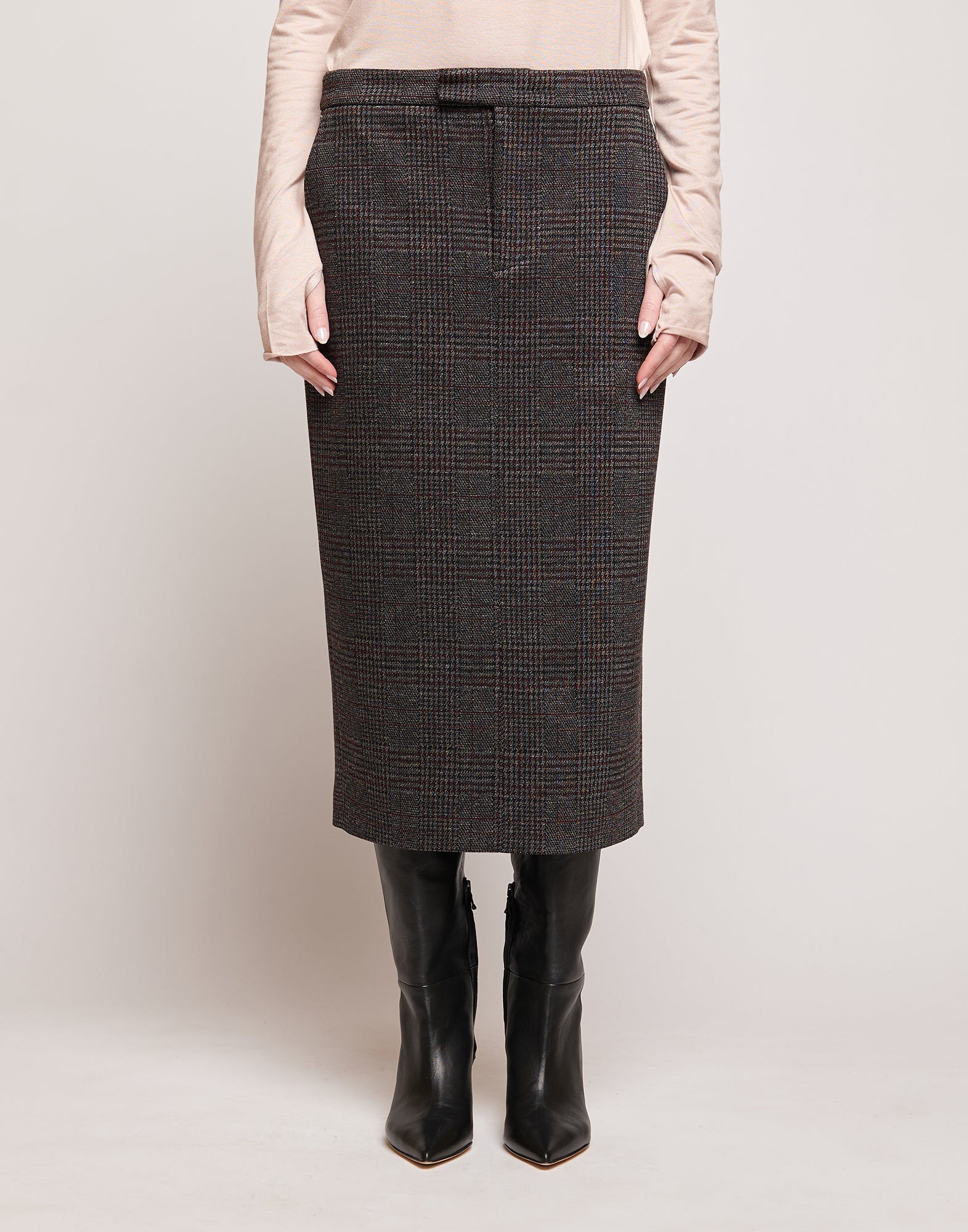 DOUUOD Gonna Longuette in Galles Jacquard