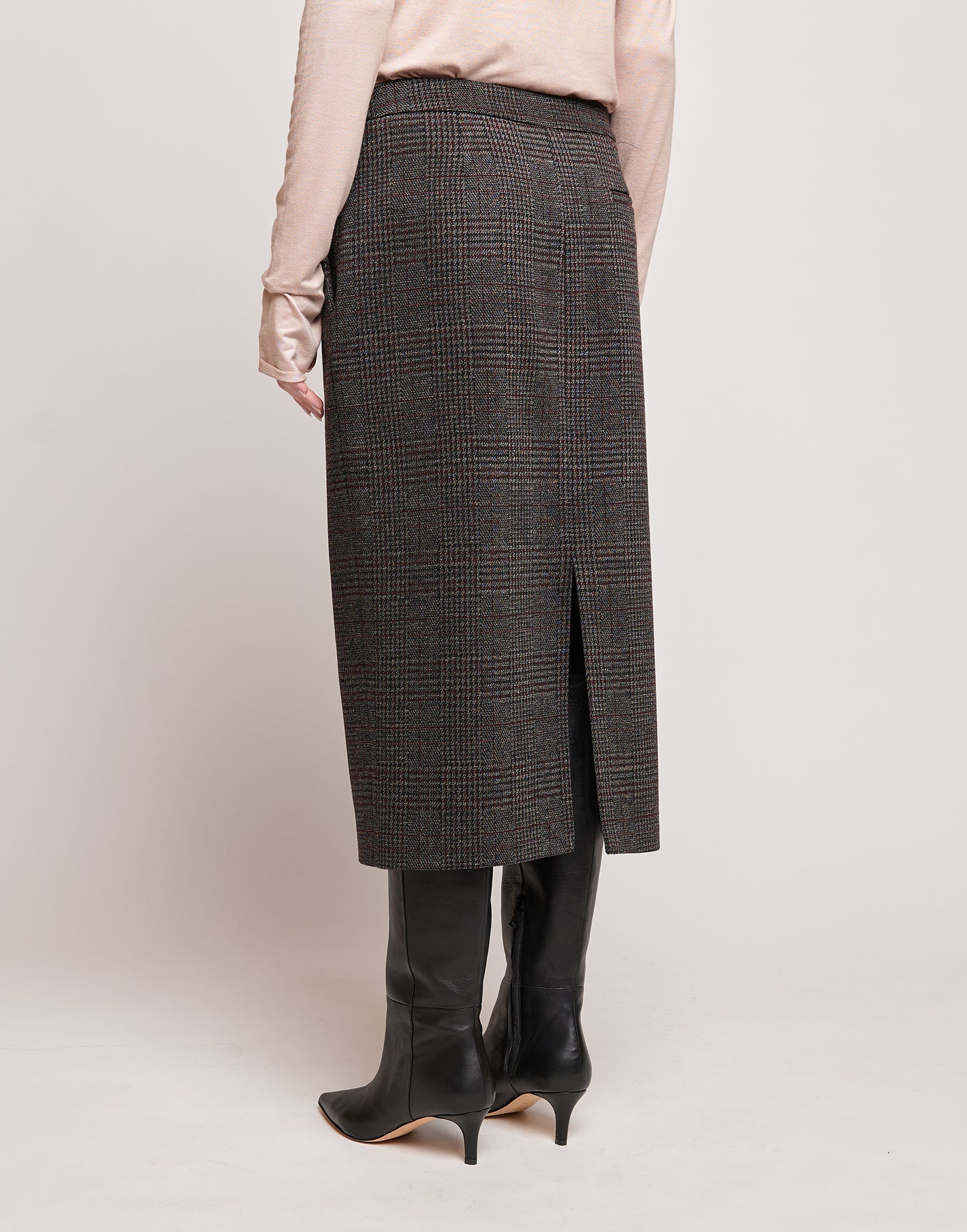 DOUUOD Gonna Longuette in Galles Jacquard