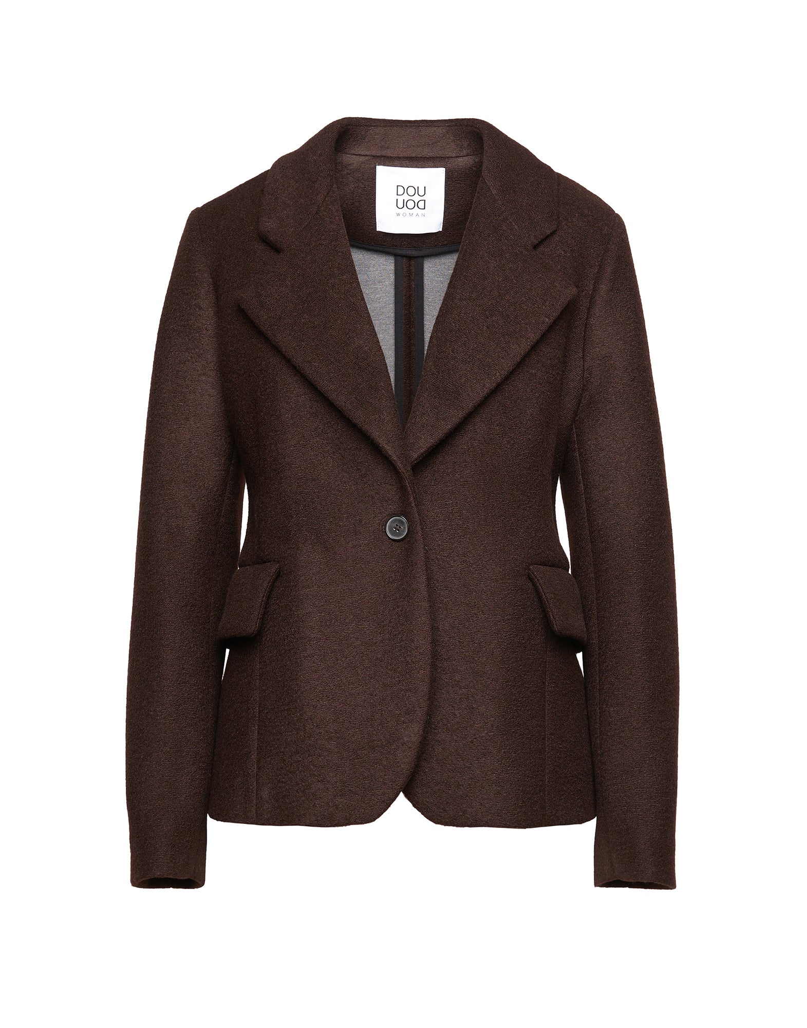 DOUUOD Giacca Monopetto in Neoprene Warm Jersey Ciocco