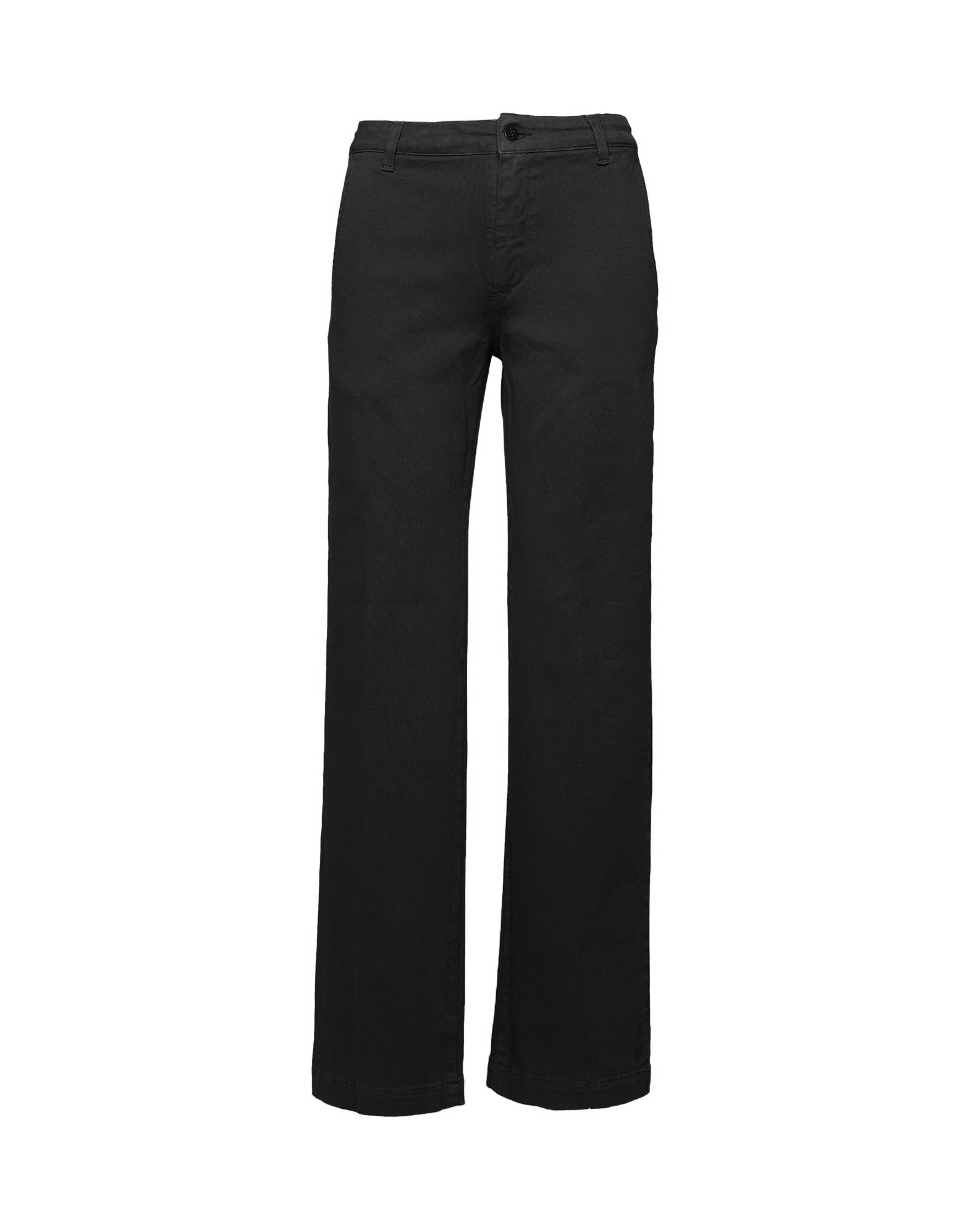 DOUUOD Pantaloni a Palazzo in Drill di Cotone Stretch Nero