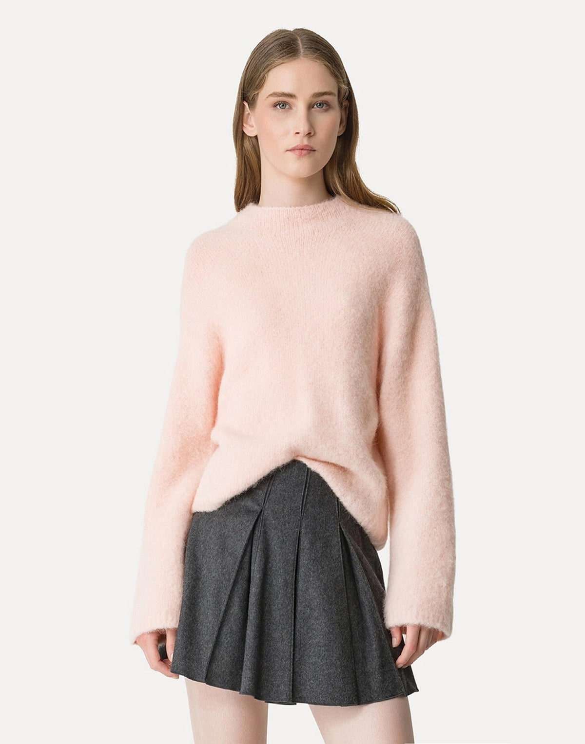 FORTE FORTE Maglia Over in Lana Baby Alpaca Suri Rose