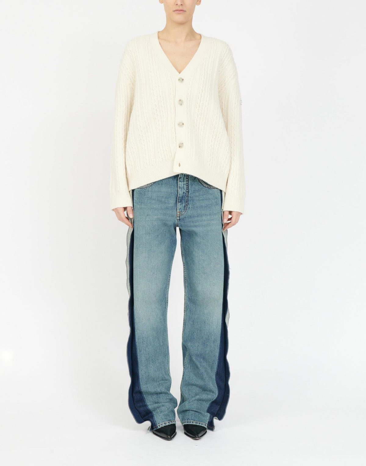 MM6 MAISON MARGIELA Cardigan a Treccia Off White