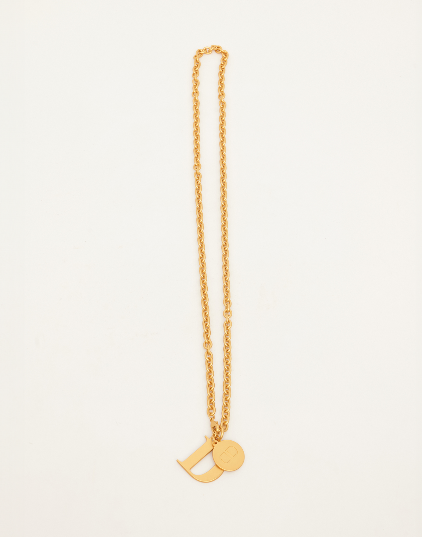 DOUUOD Collana Lunga con Catena Rock e Lettera D in Oro Satinato
