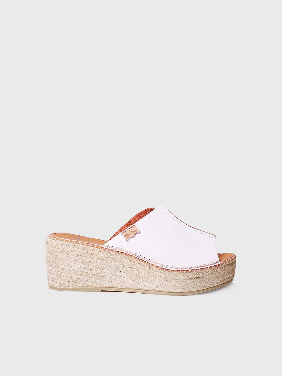 IVONNE Espadrillas in pelle bianco aperte dietro Toni Pons