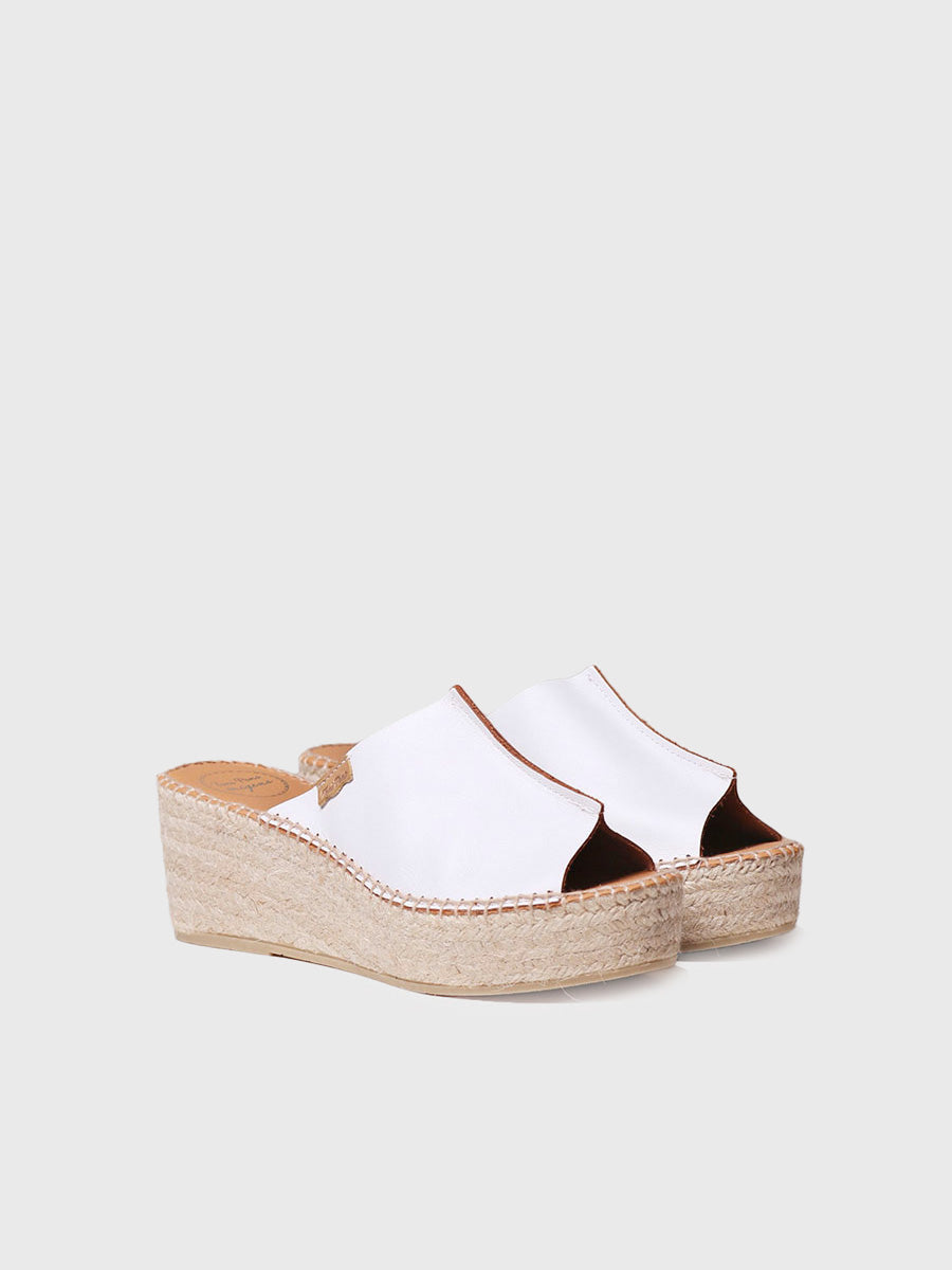 IVONNE Espadrillas in pelle bianco aperte dietro Toni Pons