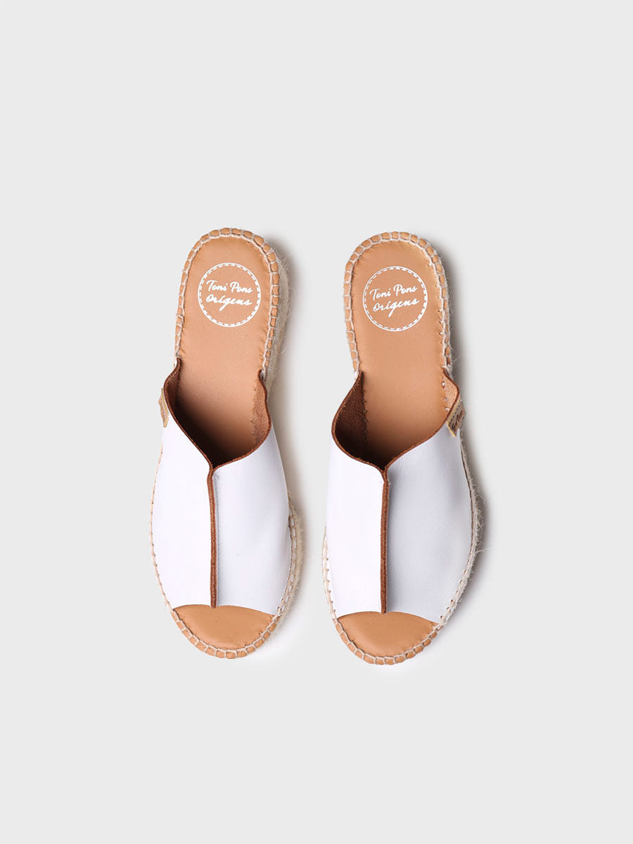 IVONNE Espadrillas in pelle bianco aperte dietro Toni Pons