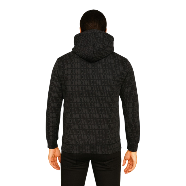 Icon Felpa Uomo con Cappuccio Nero ICUF2W6F020 – Calda, Casual e d’Impatto
