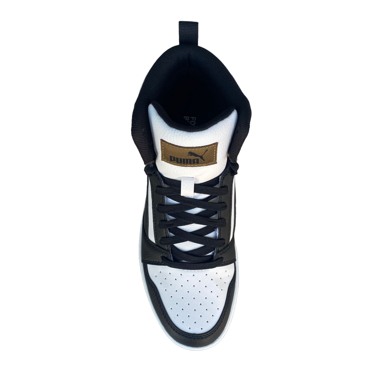 Puma Rebound v6 Mid Boys' High-Top Sneakers 393831 08 White-Black-Chocolate