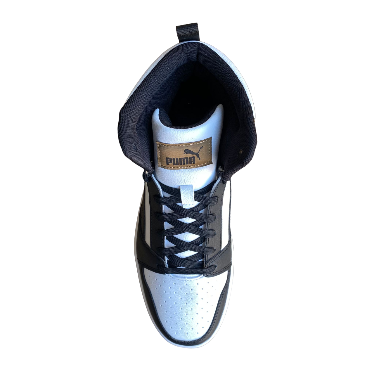Puma Men's Rebound v6 Sneakers 392326-09 White-Black-Chocolate