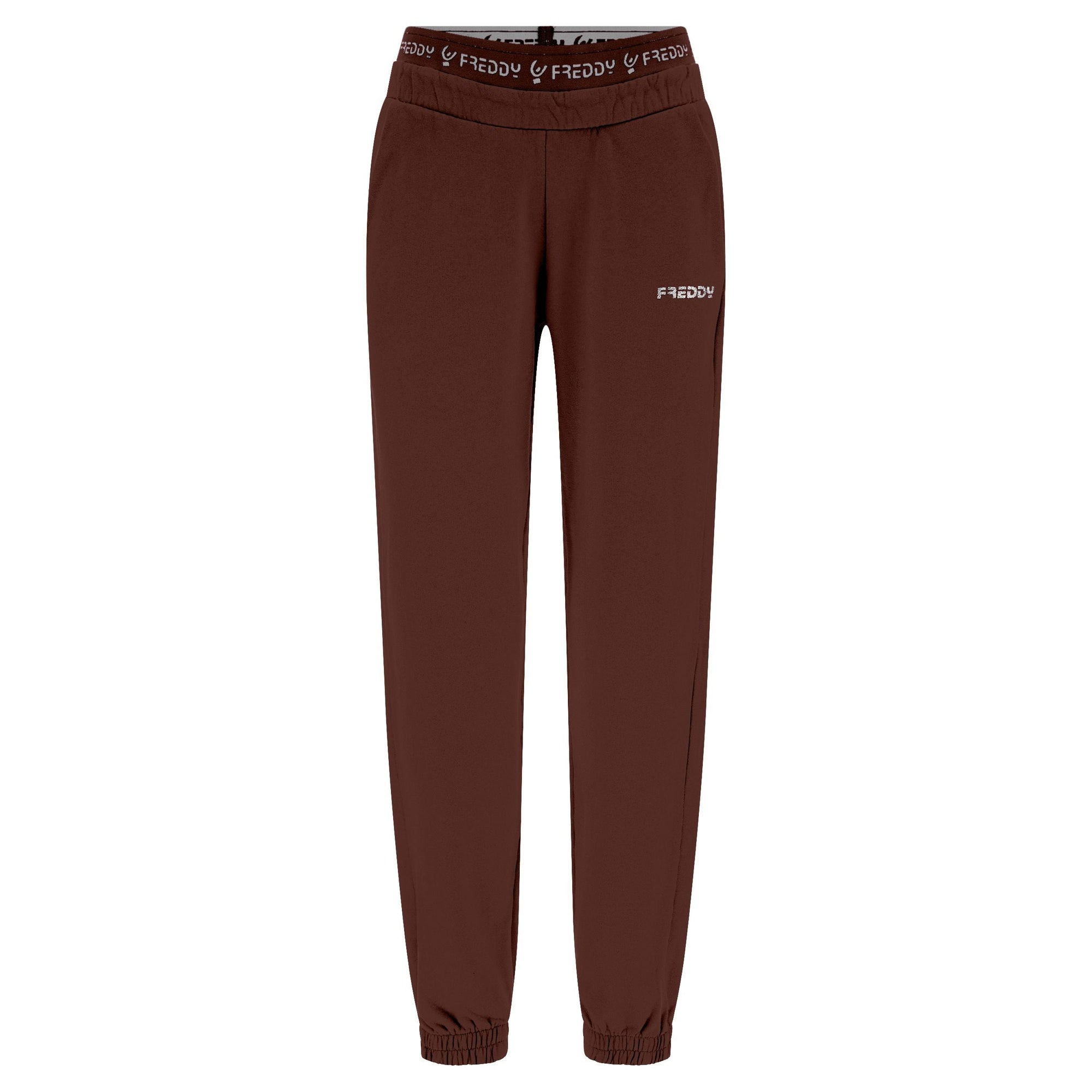 Freddy Pantaloni sportivi in felpa garzata con elastico JOGGER1C024X M79X Chocolate Fondant Direct Dyed