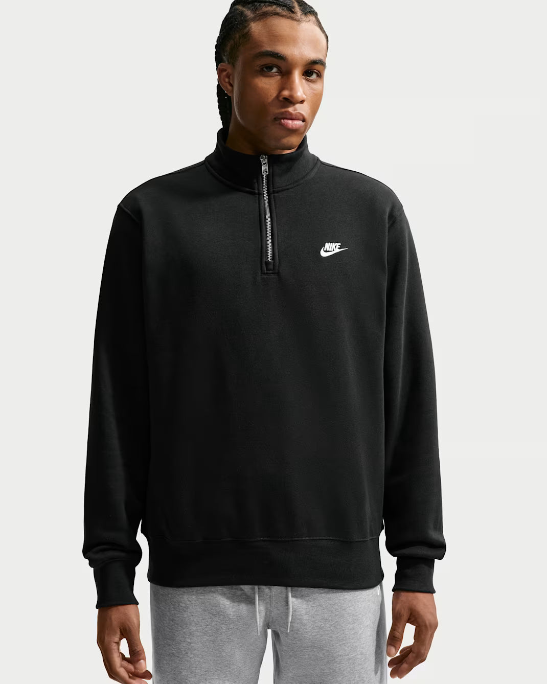 Nike Sportswear Club Fleece FN3864-010 Uomo Nero - Felpa Mezza Zip