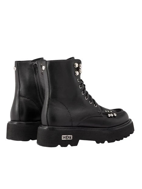 Cult Anfibio da donna in pelle con strass e suola carrarmato CLW482000 nero