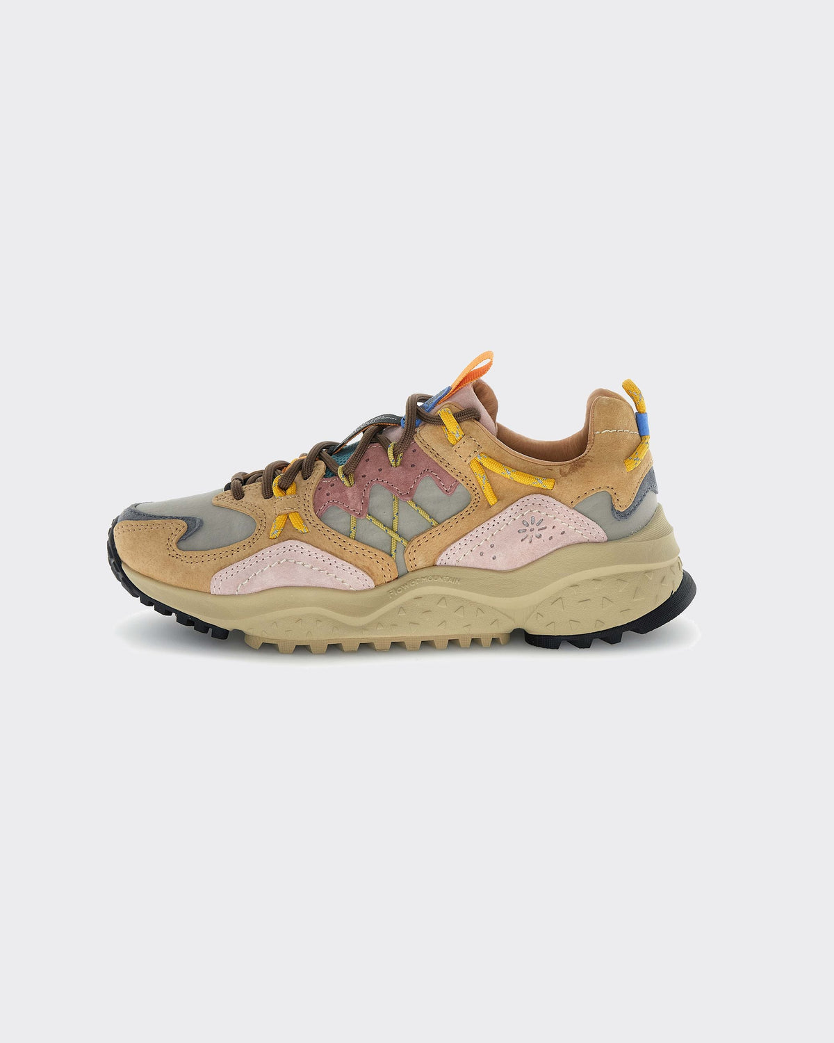 Sneakers Yamabushi Woman Suede-Nylon Cognac/Taupe/Pink