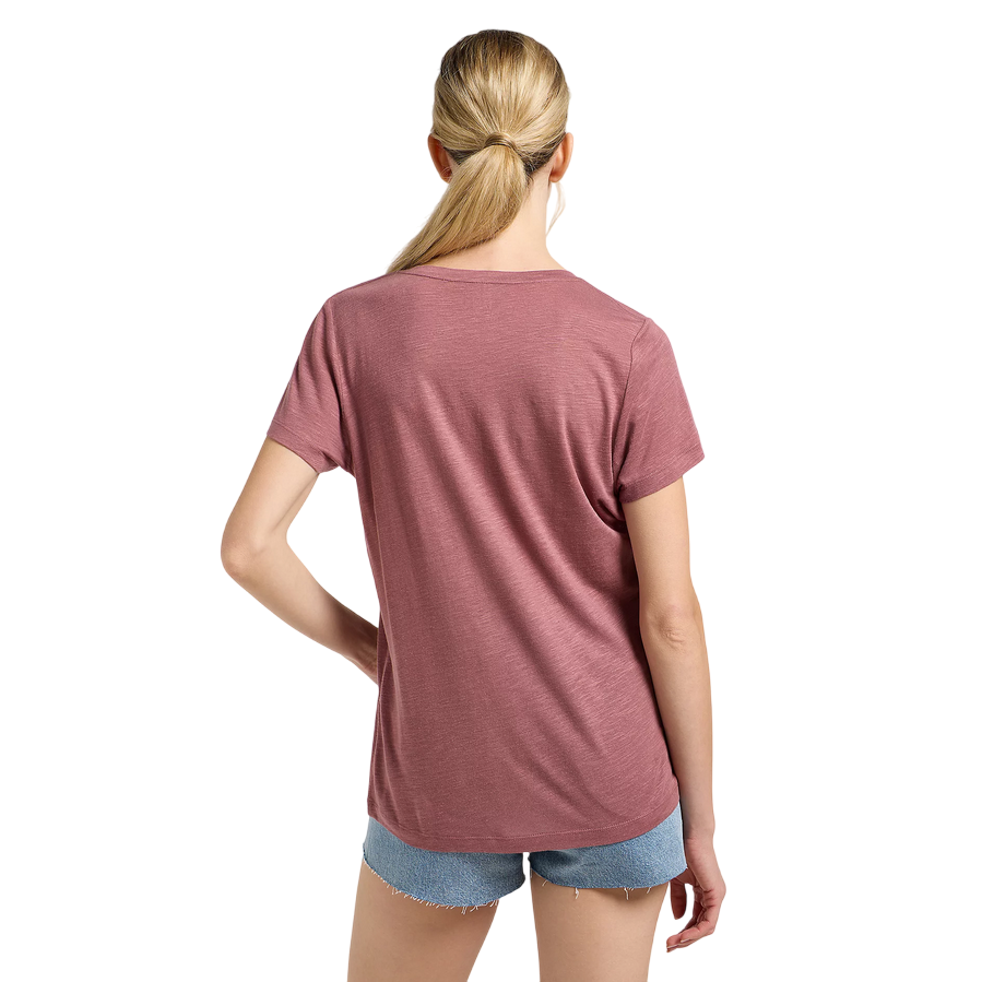 Lee maglietta manica corta con scollo a V 112363617 Henna terra rossa