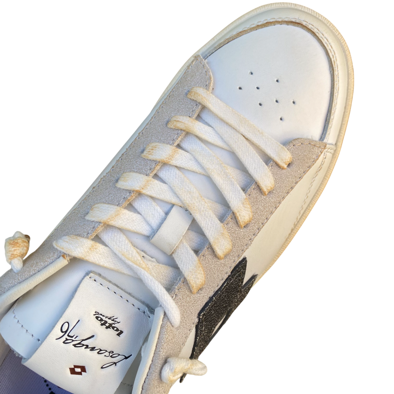 Lotto Leggenda Losanga '76 CRACK 223149-1PL Bianco Nero Sneakers Uomo