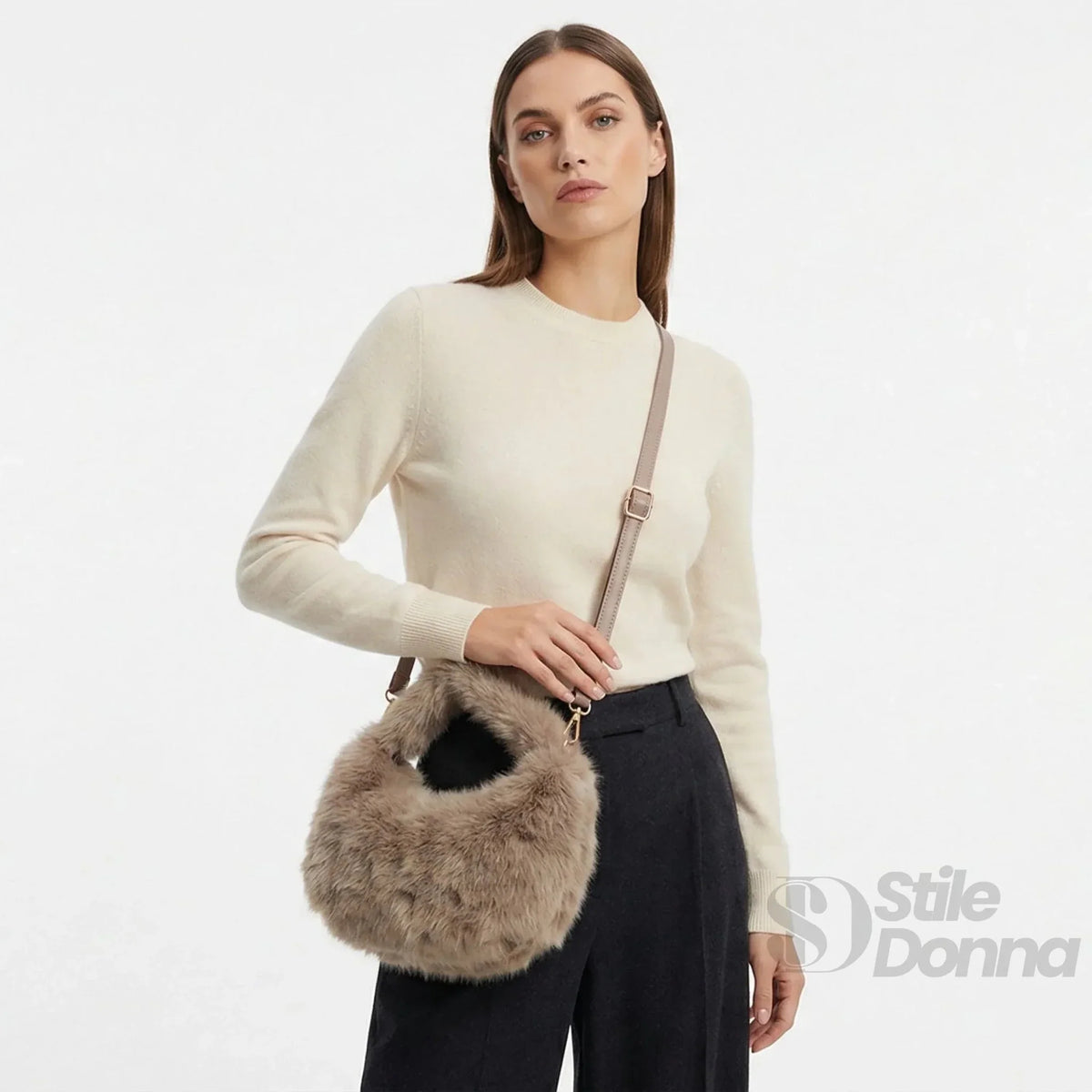 Mini Hobo in Pelliccia Sintetica