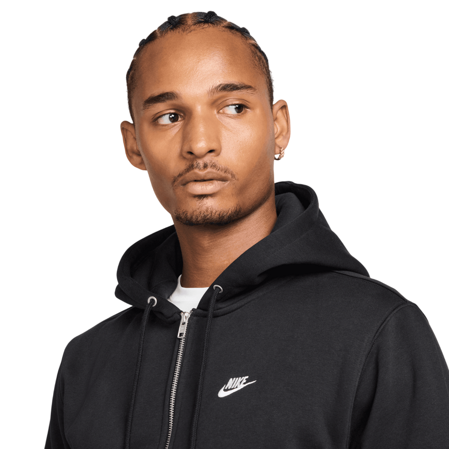 Nike Club Fleece Felpa Full-Zip Hoodie - FN3861-010 Nero