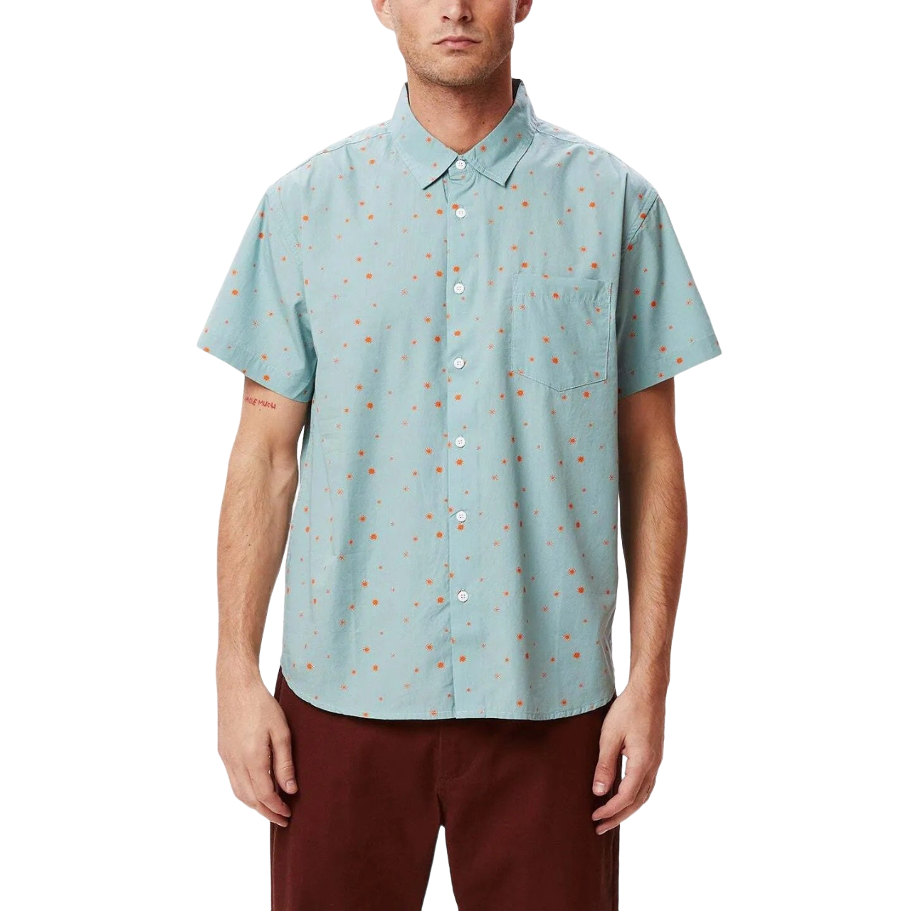 Obey Camicia Uomo Manica Corta Turchese Burst Woven - 181210336