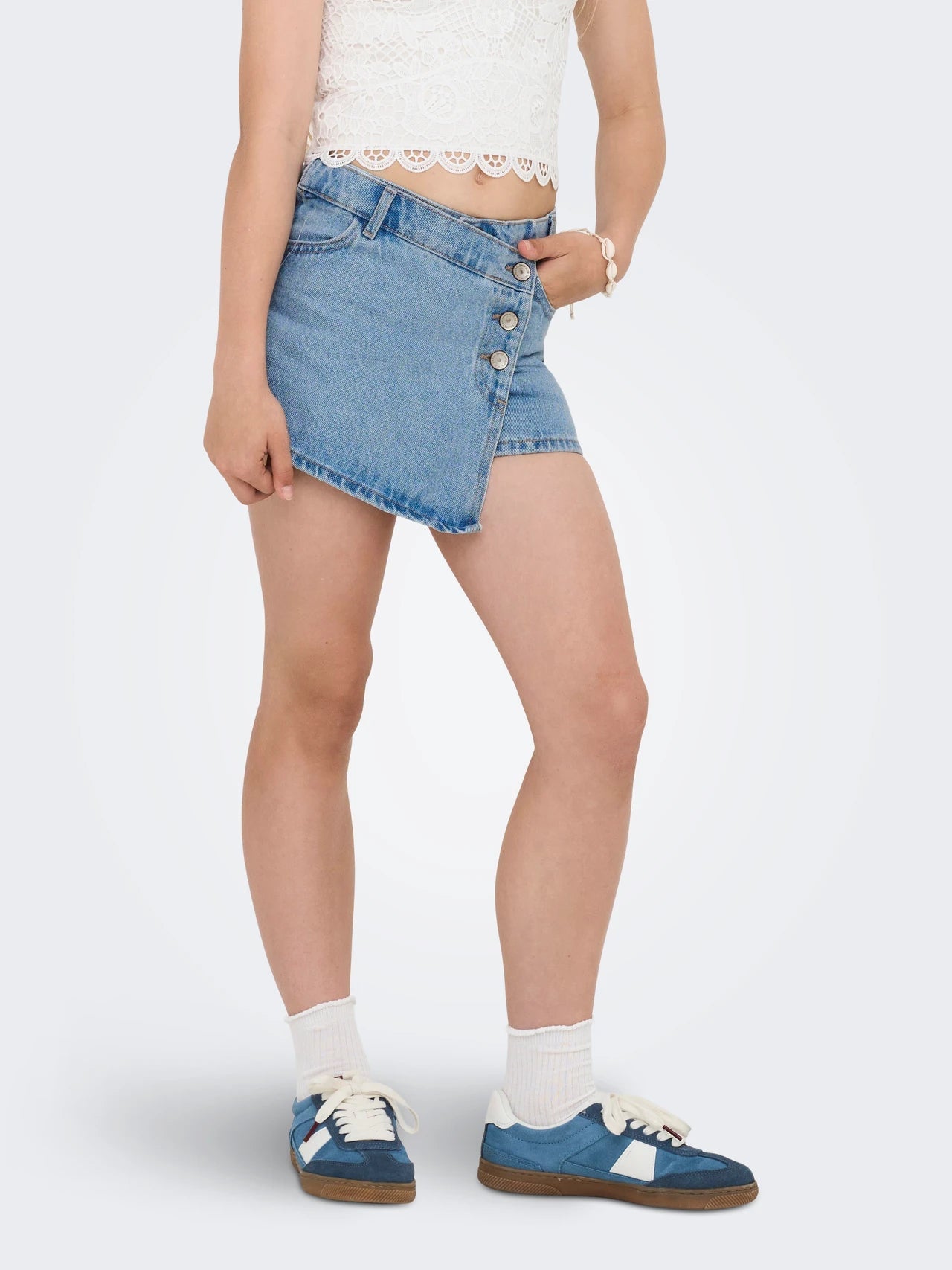 Only KOGJENNY Gonna pantaloncino da ragazza 15295800 light blu denim