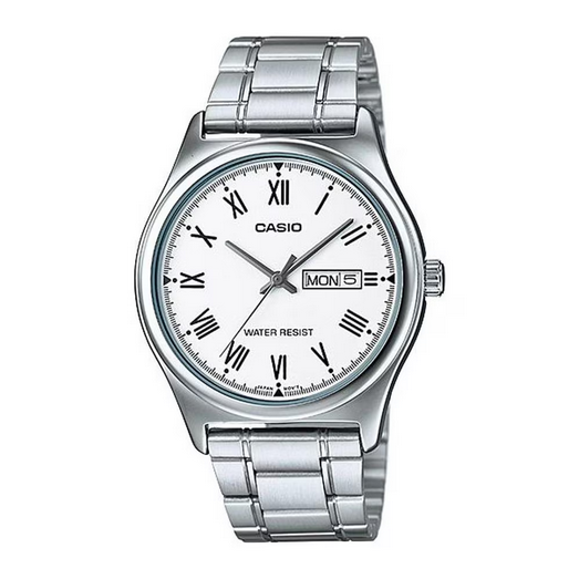 Orologio Casio MTP‑V006D‑7B – Acciaio con giorno &amp; data