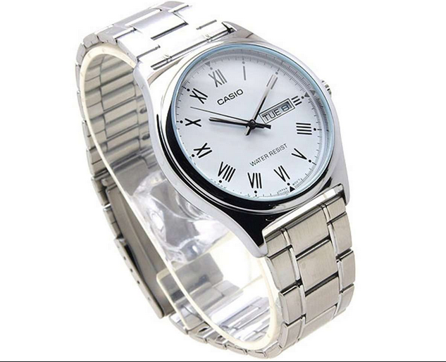 Orologio Casio MTP‑V006D‑7B – Acciaio con giorno &amp; data