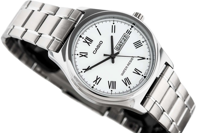 Orologio Casio MTP‑V006D‑7B – Acciaio con giorno &amp; data