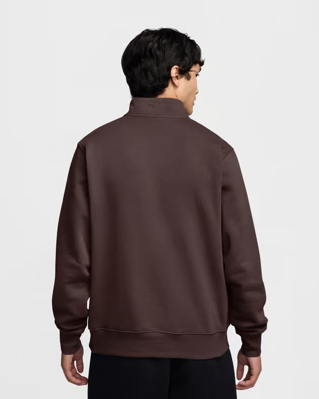 Nike Sportswear Club Fleece FN3864-237 Uomo Marrone - Felpa Mezza Zip