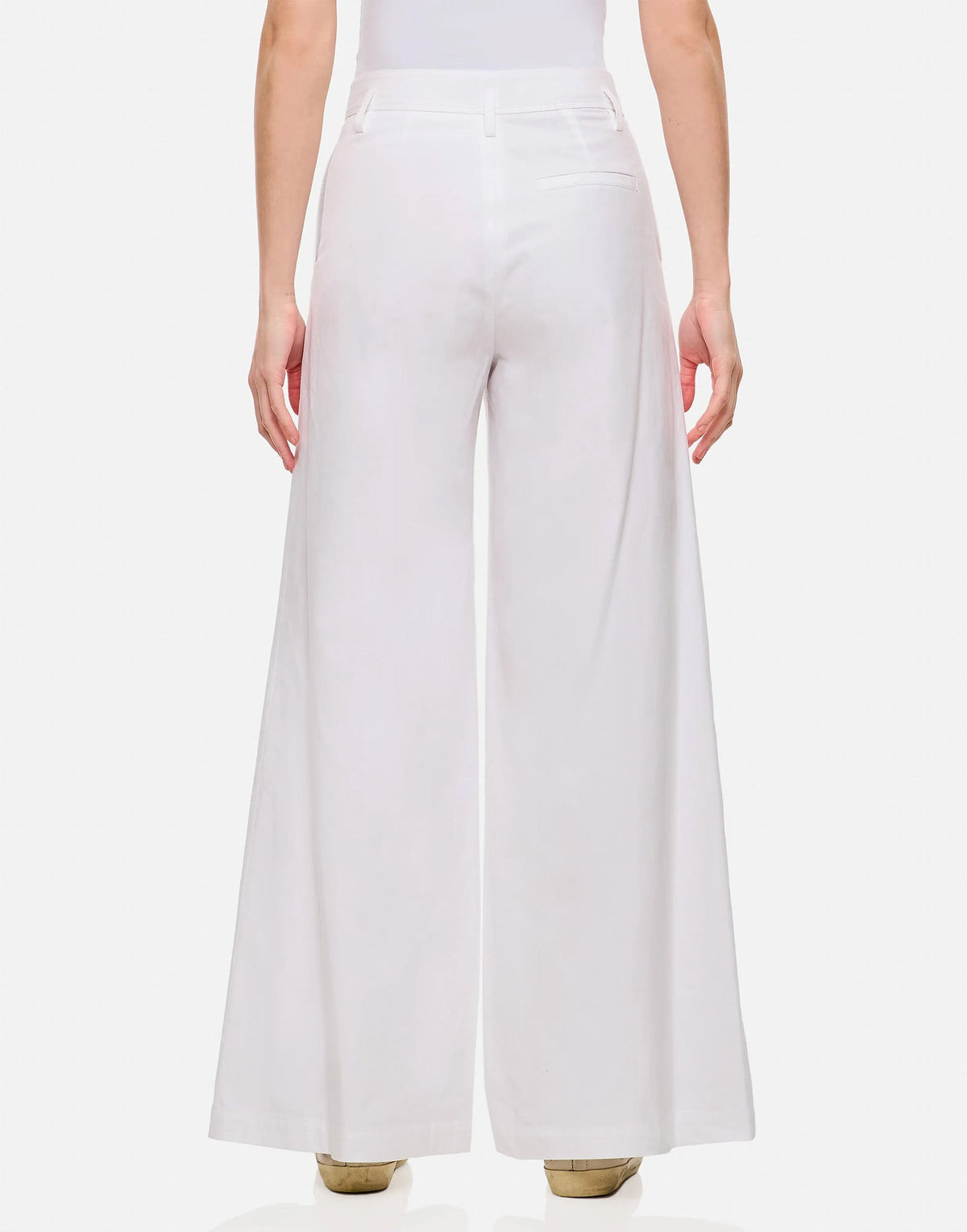 ALBERTO BIANI Pantaloni Ampi in Cotone Bianco