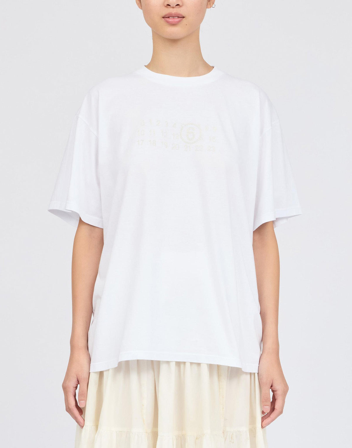 MM6 MAISON MARGIELA T-shirt con Numeric Logo Bianca