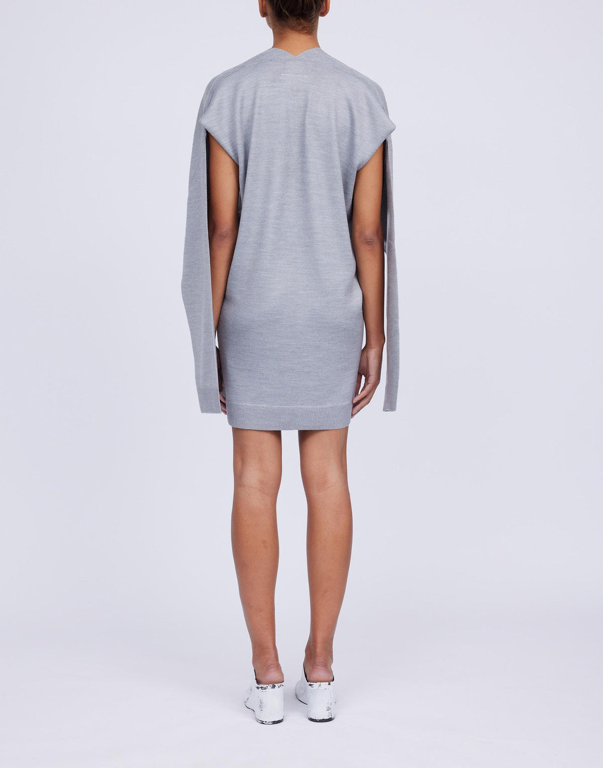 MM6 MAISON MARGIELA Cardigan in Misto Lana Spalmata Grigio Melange