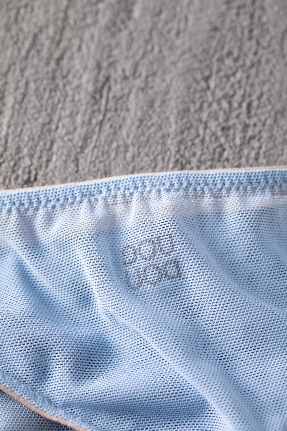 DOUUOD Slip a Brasiliana in Tulle Elasticizzato Azzurro