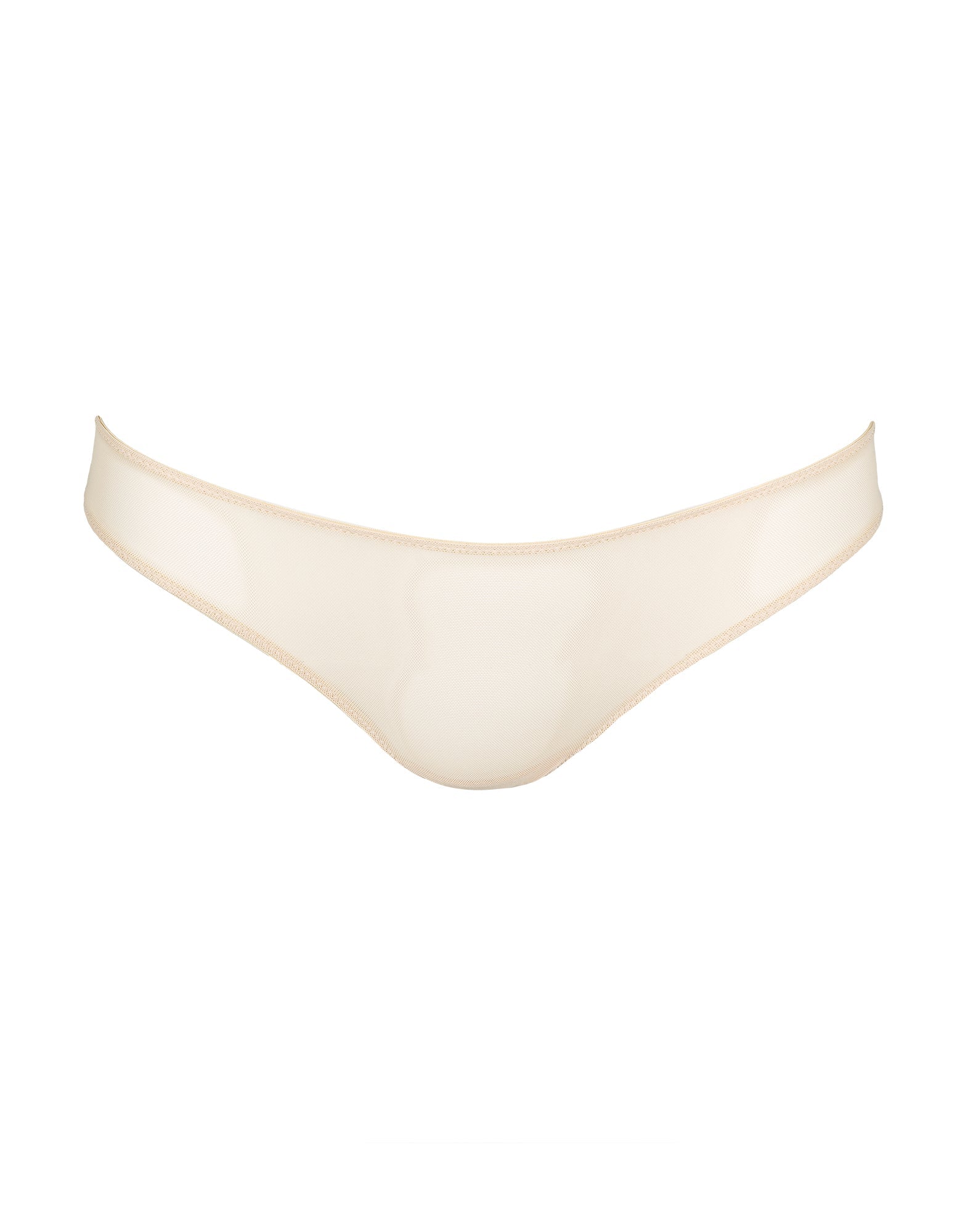 DOUUOD Slip a Brasiliana in Tulle Elasticizzato Nude