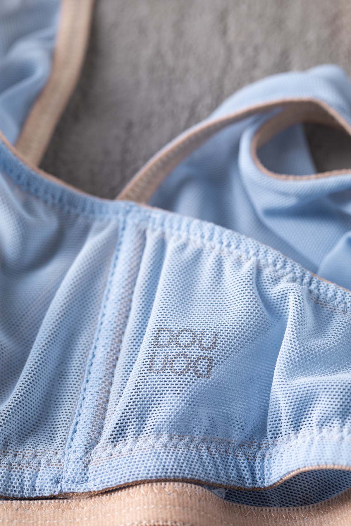 DOUUOD Reggiseno a Triangolo in Tulle Elasticizzato Azzurro