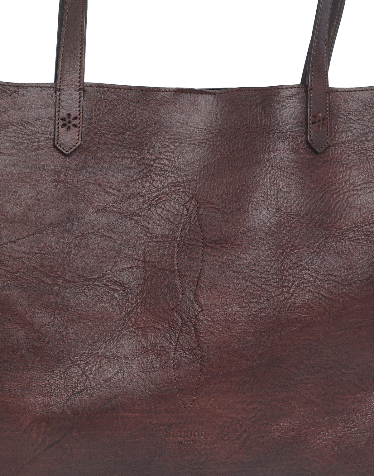 DOUUOD Shooping Grande in Cuoio Tuffato Lavato Moro