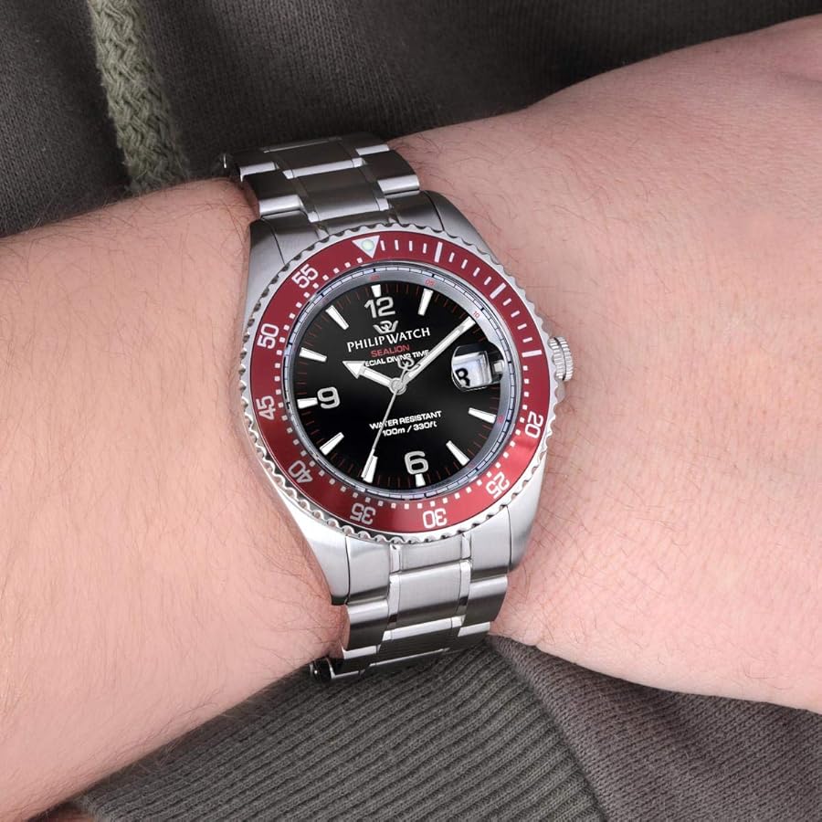 Philip Watch R8253209002 – Solo Tempo Swiss Made diver rosso