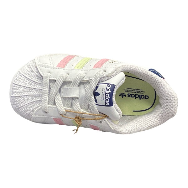 Adidas Originals Superstar EL I GY3332 white-lemon-pink sneakers for girls
