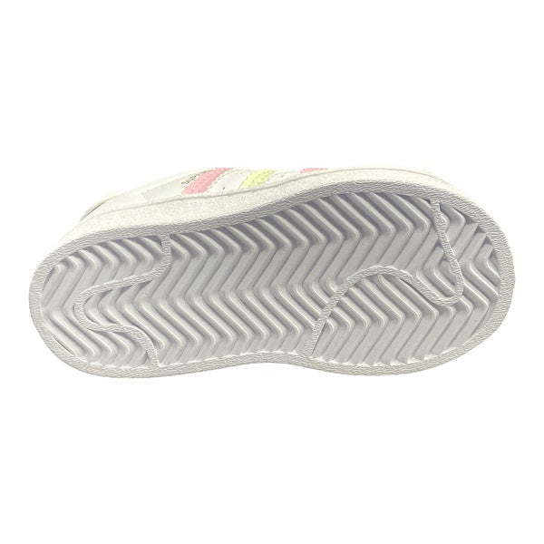 Adidas Originals Superstar EL I GY3332 white-lemon-pink sneakers for girls