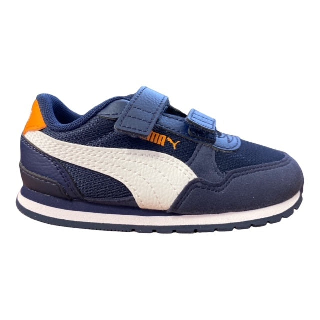 Puma Kids' Hook and Loop Fastener Sneakers ST Runner v3 Mesh V 385512 02 Blue-White