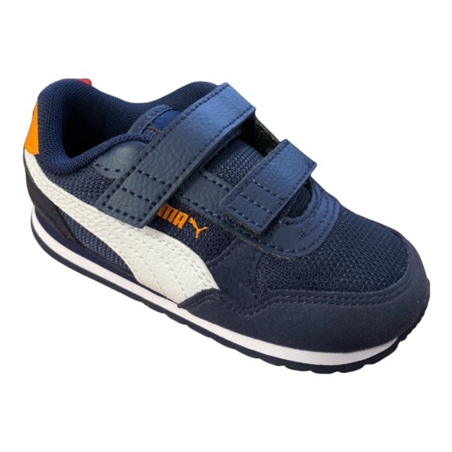 Puma Kids' Hook and Loop Fastener Sneakers ST Runner v3 Mesh V 385512 02 Blue-White