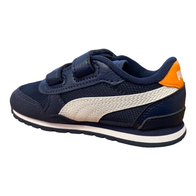 Puma Kids' Hook and Loop Fastener Sneakers ST Runner v3 Mesh V 385512 02 Blue-White