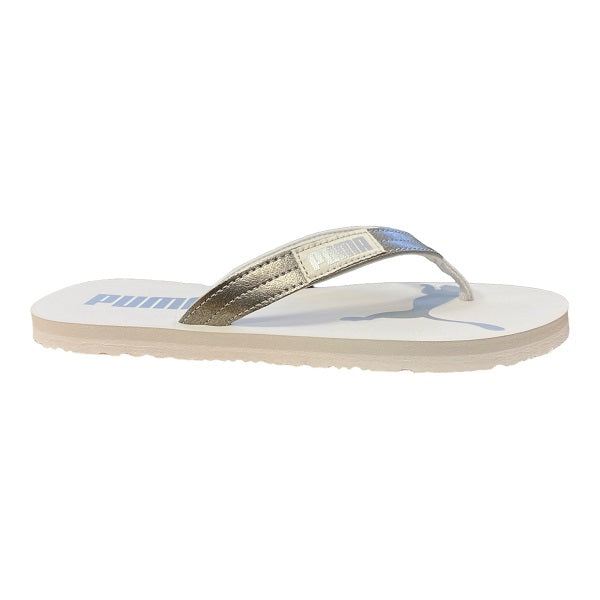 Puma Women's Cozy Flip Stardust Flip Flops 384115 02 cloud white silver