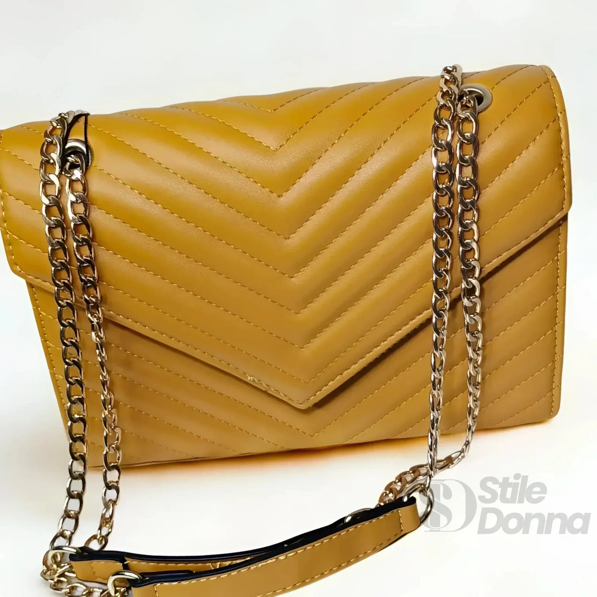 Pochette Giallo Senape con Catena